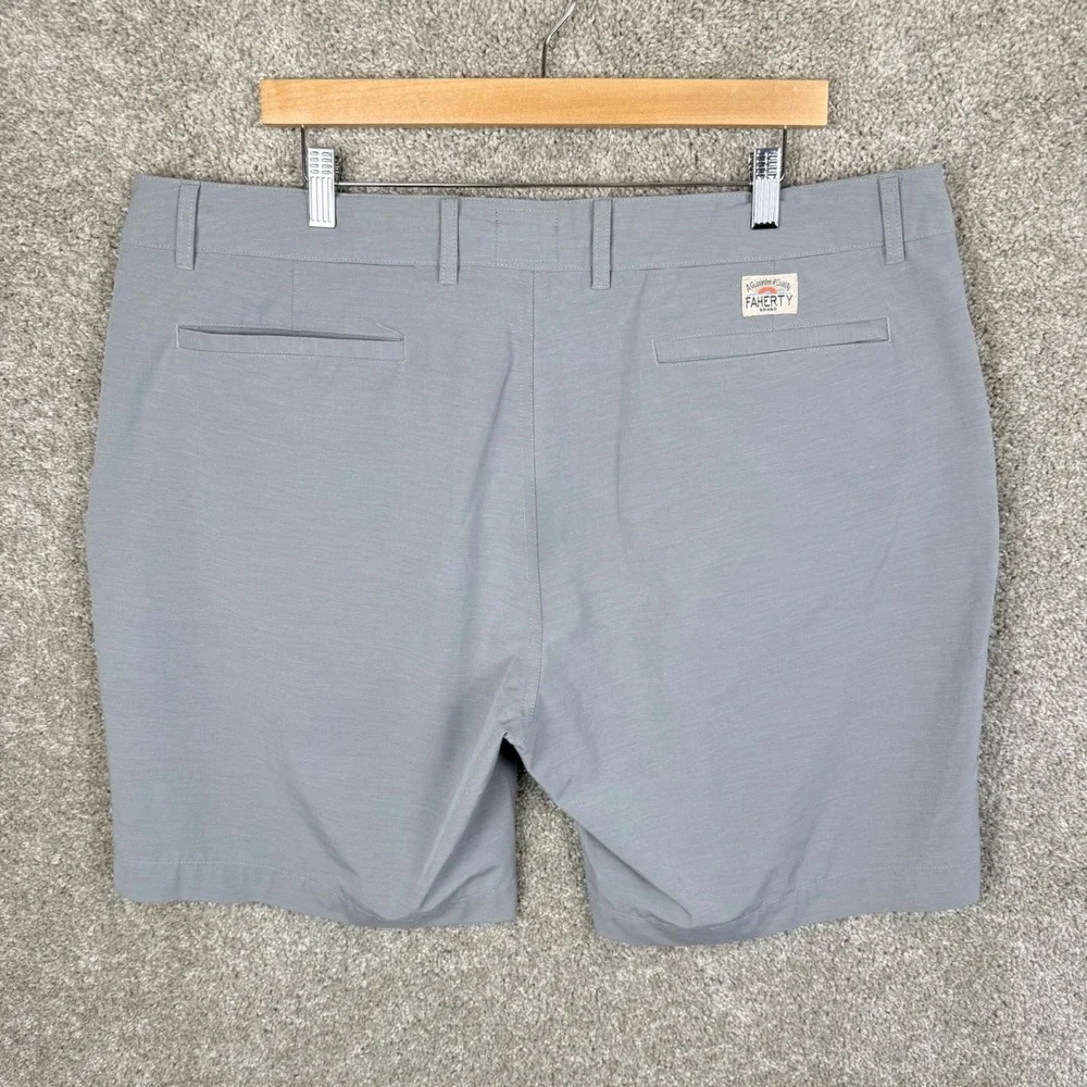 Faherty All Day Shorts Mens 38 Gray Hybrid Stretch Quick Dry Recycled Blend